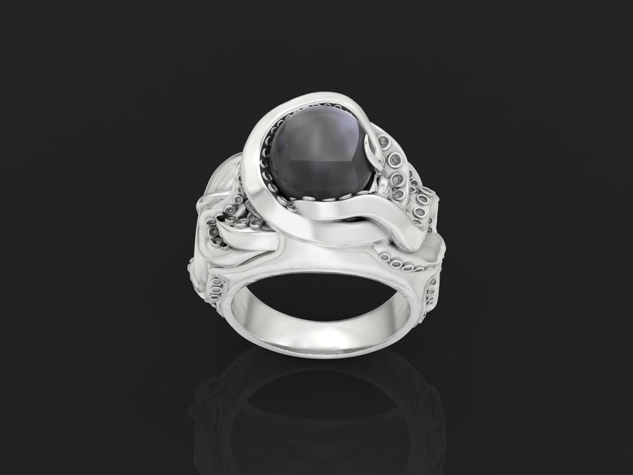 octopus ring with pearls 3D print model_31