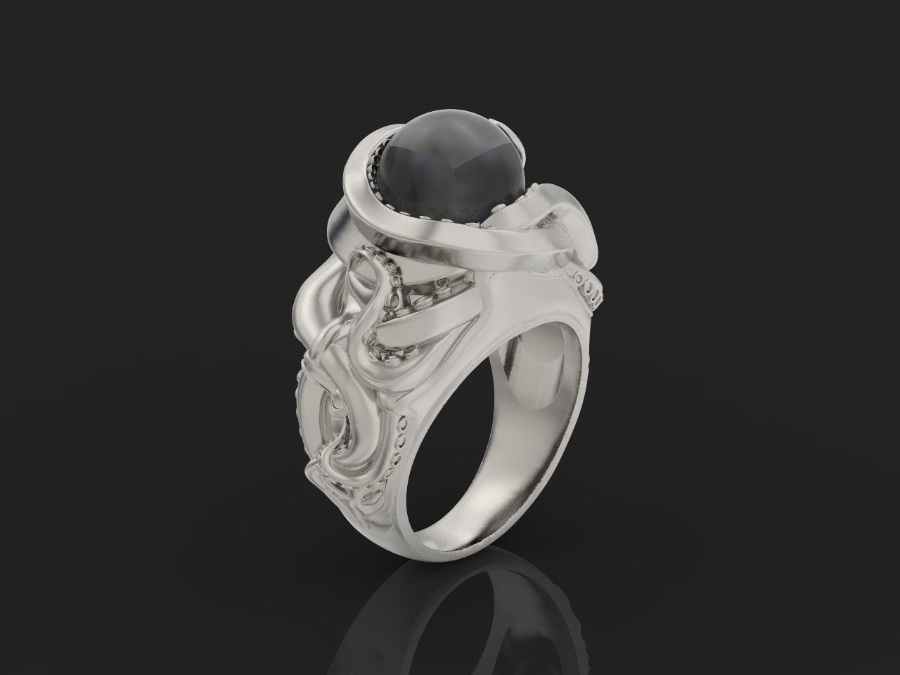 octopus ring with pearls 3D print model_34