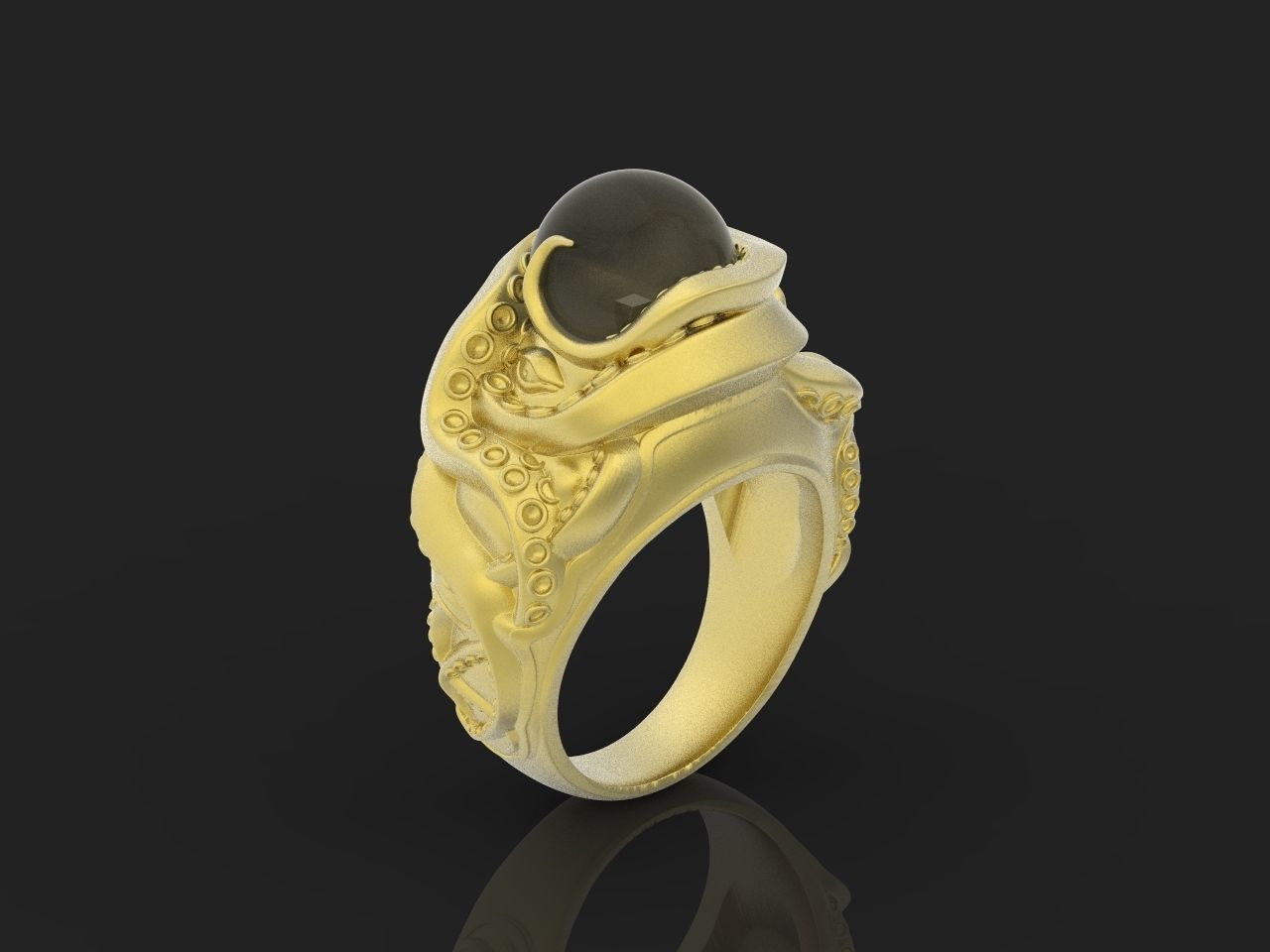 octopus ring with pearls 3D print model_23