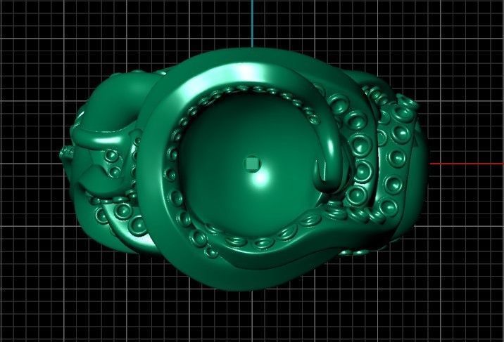 octopus ring with pearls 3D print model_43