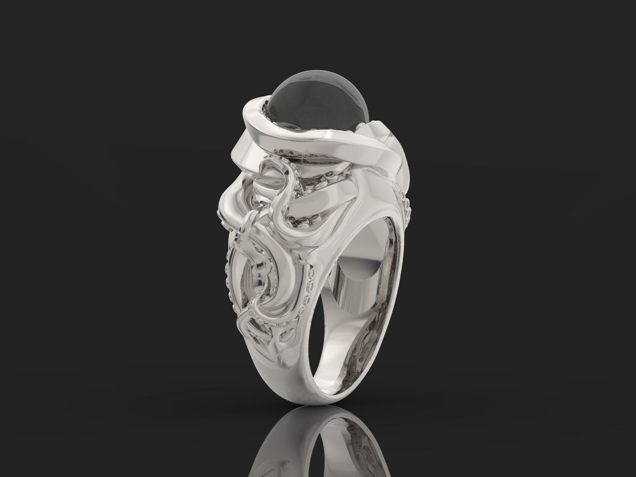 octopus ring with pearls 3D print model_20
