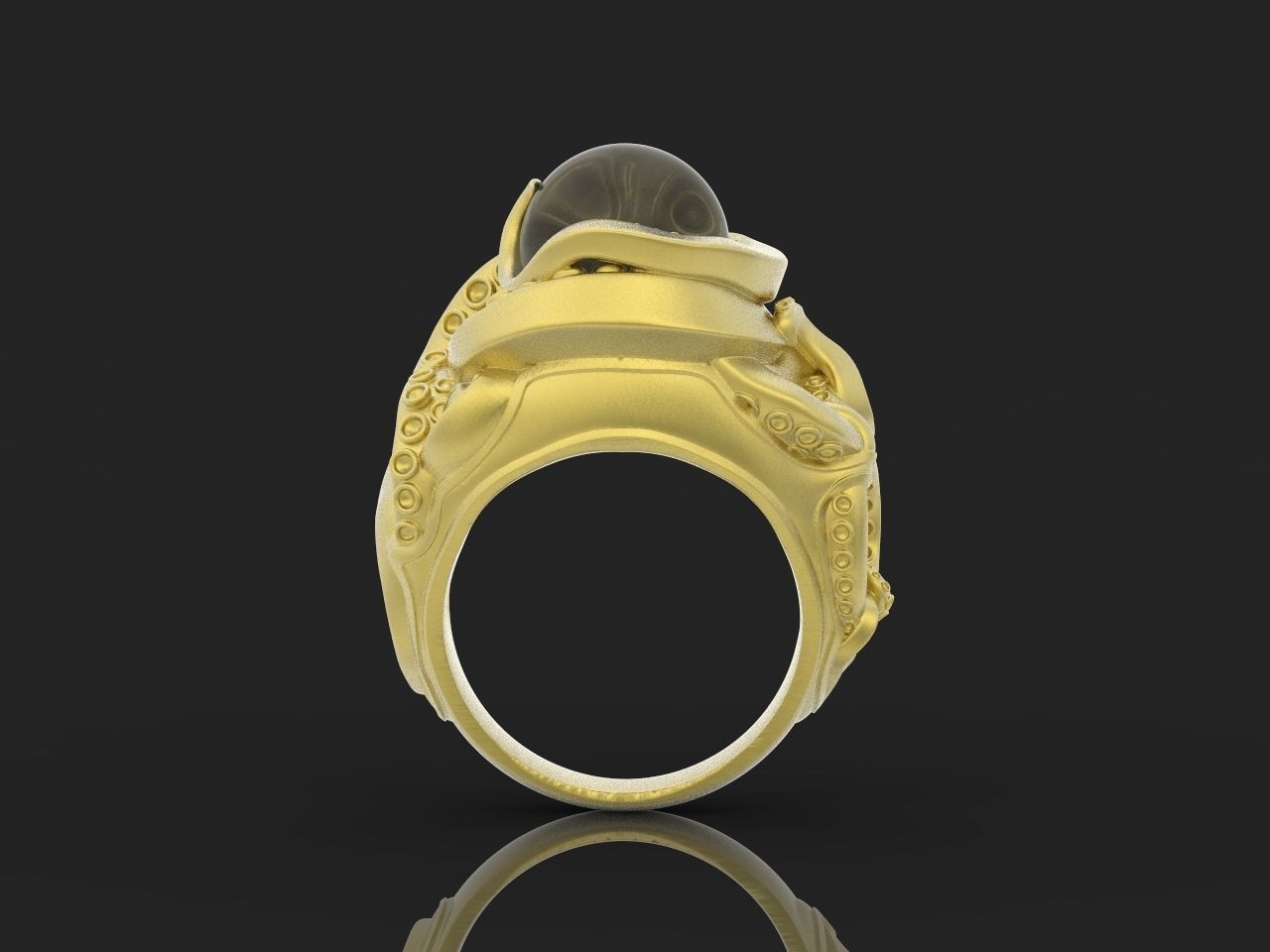 octopus ring with pearls 3D print model_26