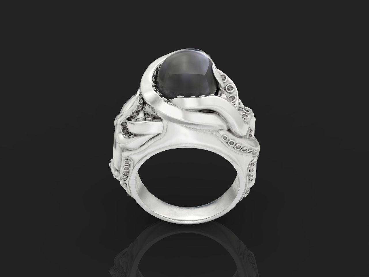 octopus ring with pearls 3D print model_12