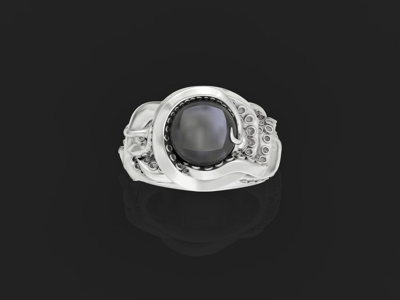 octopus ring with pearls 3D print model_32