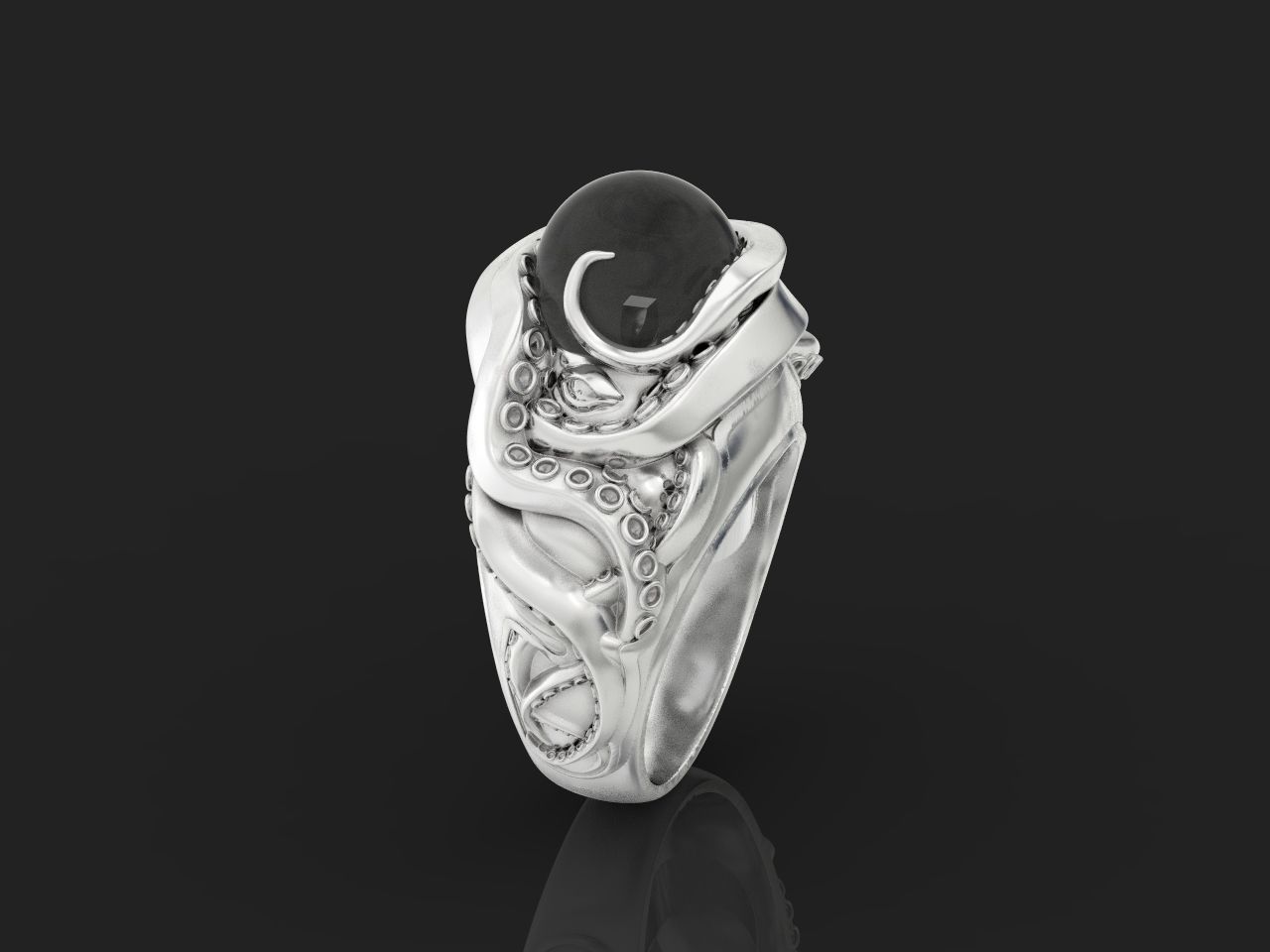 octopus ring with pearls 3D print model_15