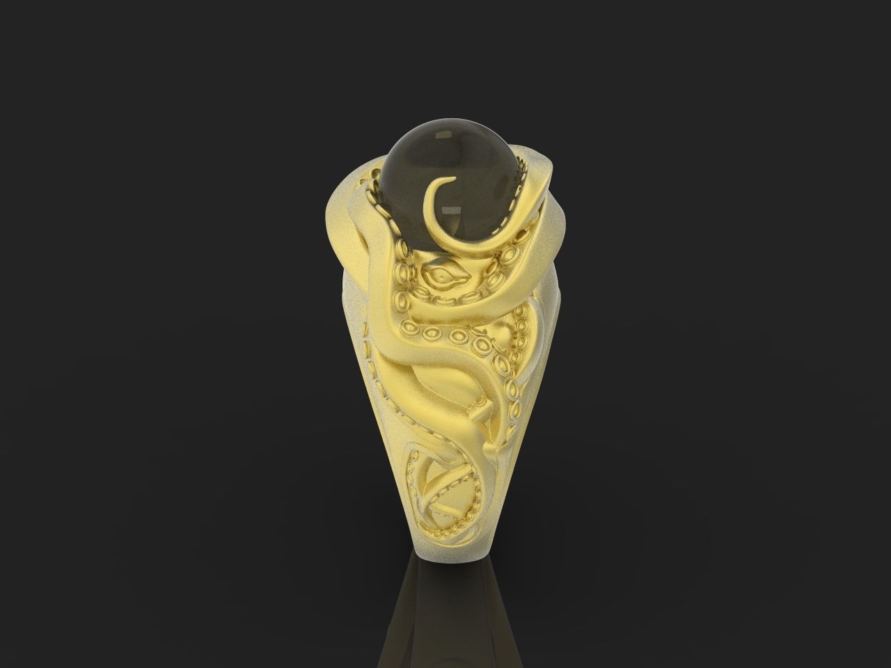 octopus ring with pearls 3D print model_25