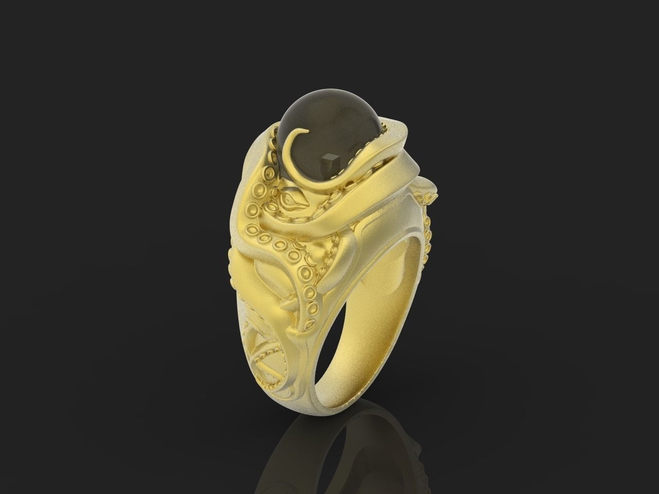 octopus ring with pearls 3D print model_24