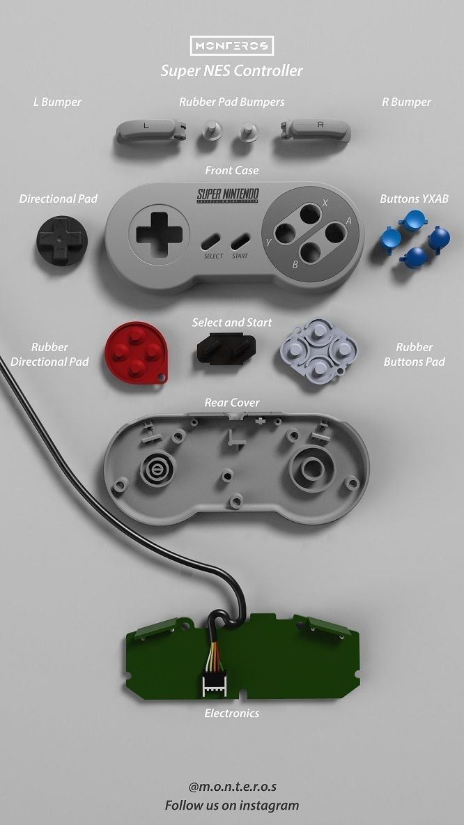 Super NES Controller - 05 Directional Pad 3D print model_2