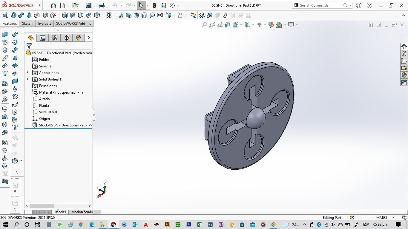 Super NES Controller - 05 Directional Pad 3D print model_7