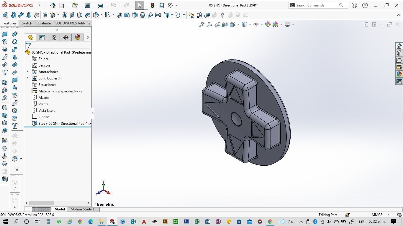 Super NES Controller - 05 Directional Pad 3D print model_6