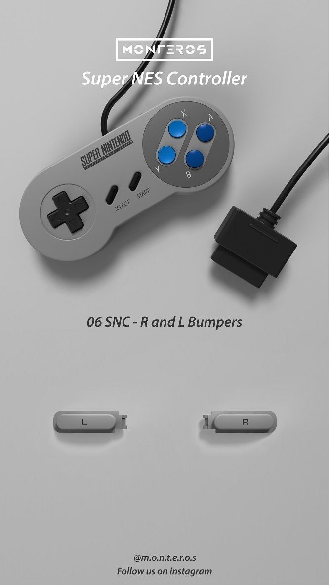 Super NES Controller - 06 R and L Bumpers 3D print model_1