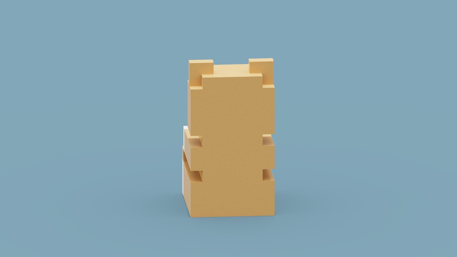 Voxel Bear Love Low-poly 3D model_5