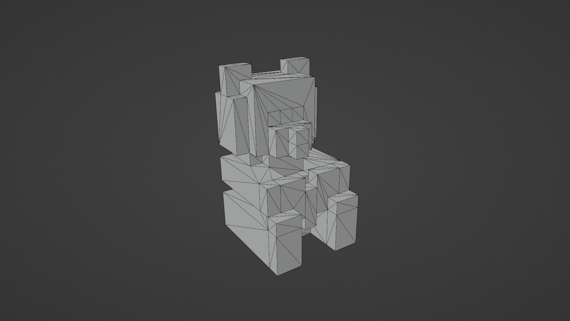 Voxel Bear Love Low-poly 3D model_12