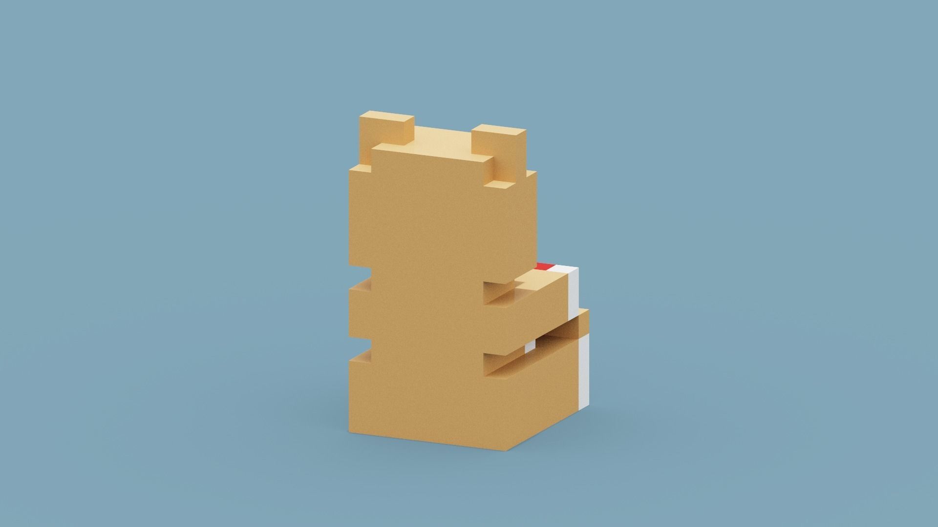 Voxel Bear Love Low-poly 3D model_6