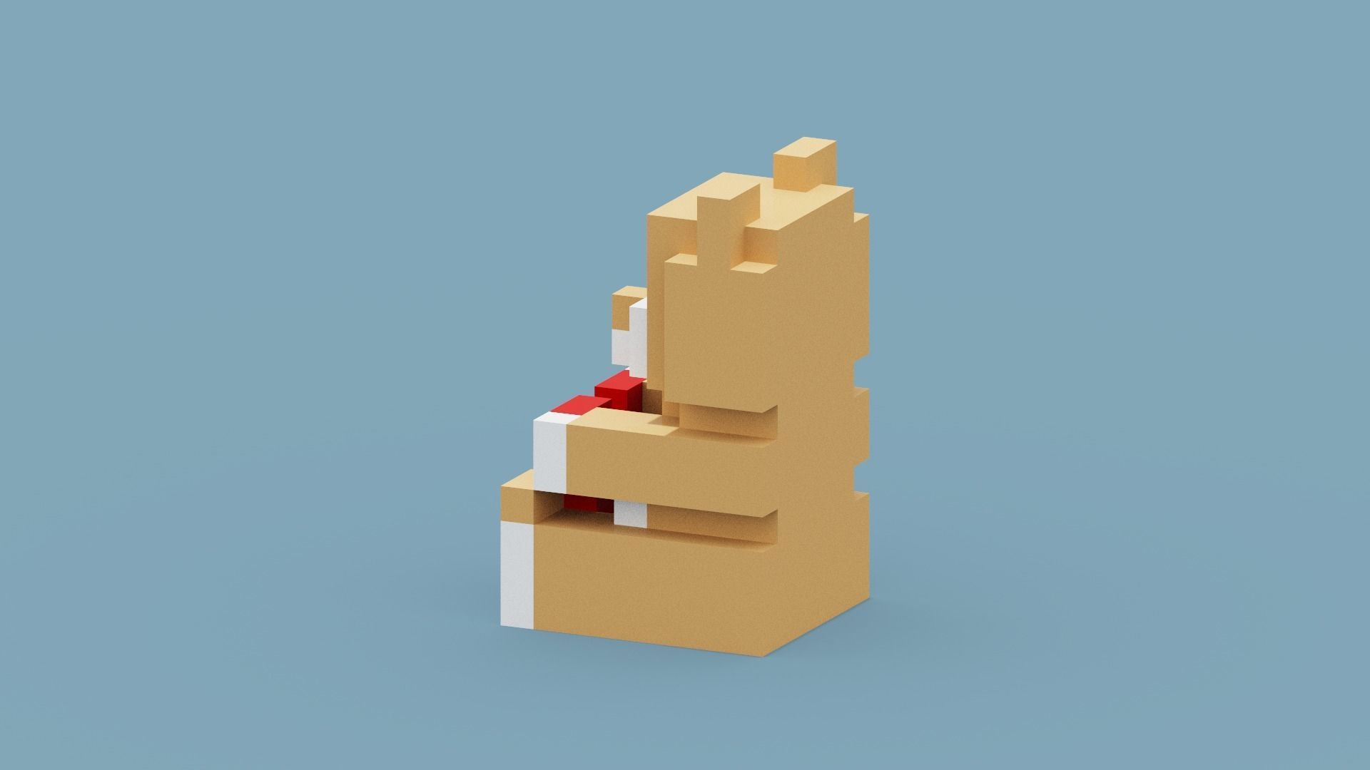 Voxel Bear Love Low-poly 3D model_3