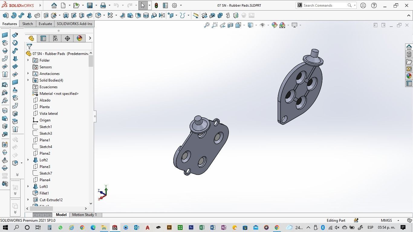Super NES Controller - 07 Rubber Pads 3D print model_7