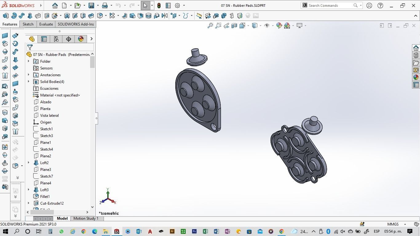 Super NES Controller - 07 Rubber Pads 3D print model_6
