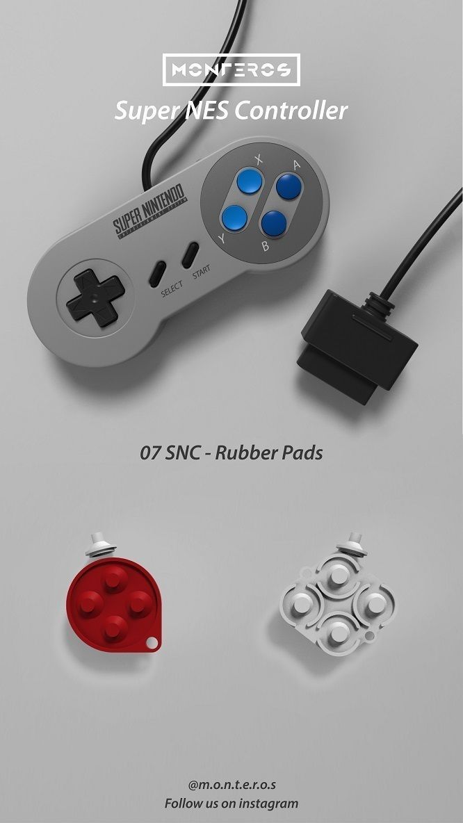 Super NES Controller - 07 Rubber Pads 3D print model_1
