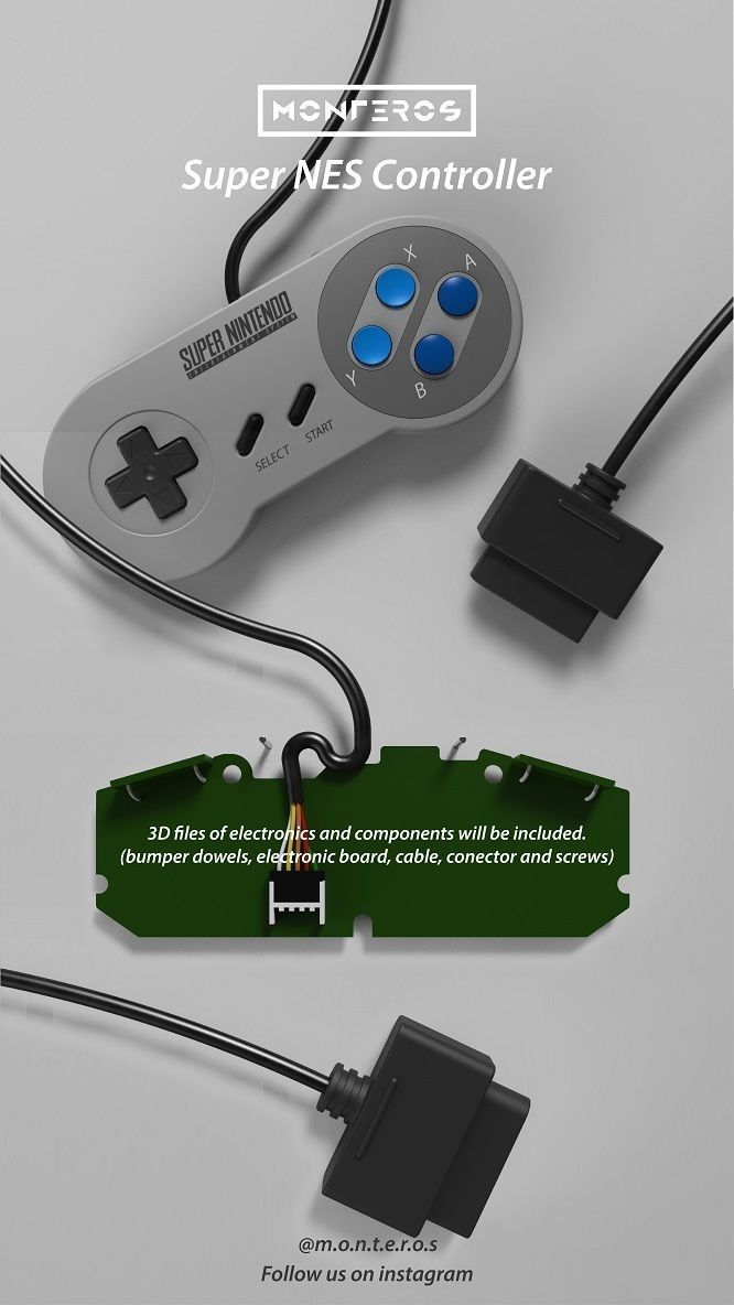Super NES Controller - 08 Electronic and Components Free 3D print model_1