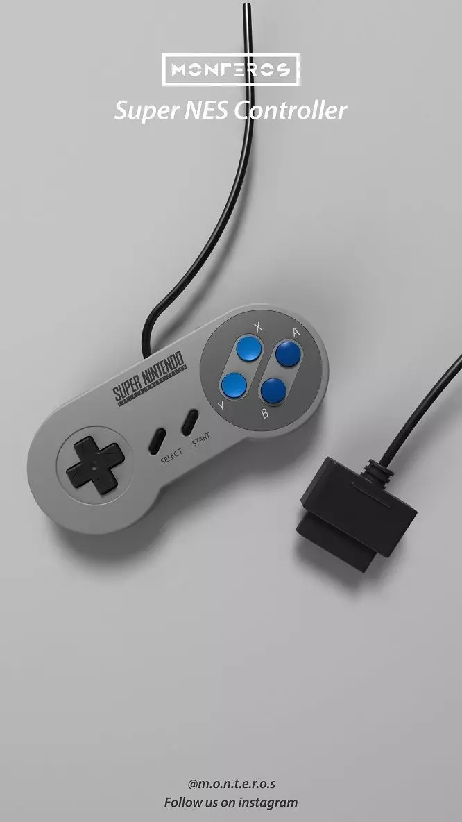 Super NES Controller - All Files 3D Model Collection_0