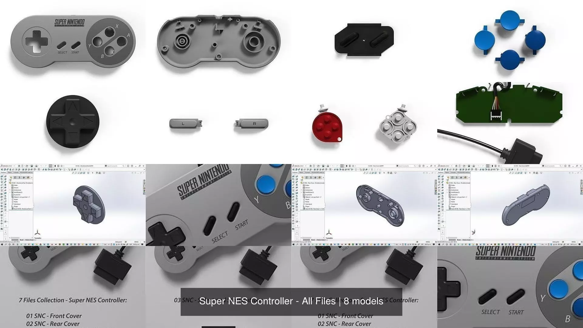 Super NES Controller - All Files 3D Model Collection_1