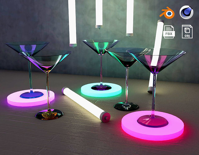 3D Dry Martini cocktail drink glass  3D model