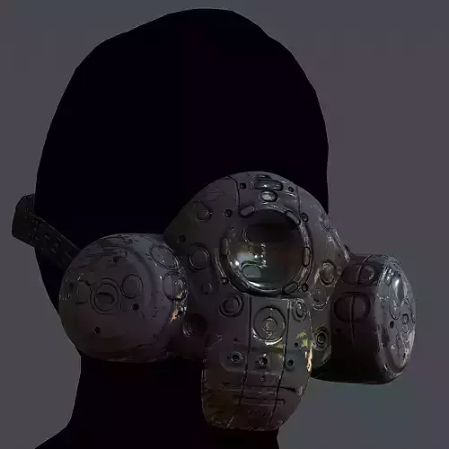 Gas mask helmet 3d model scifi Low-poly 3D model Low-poly