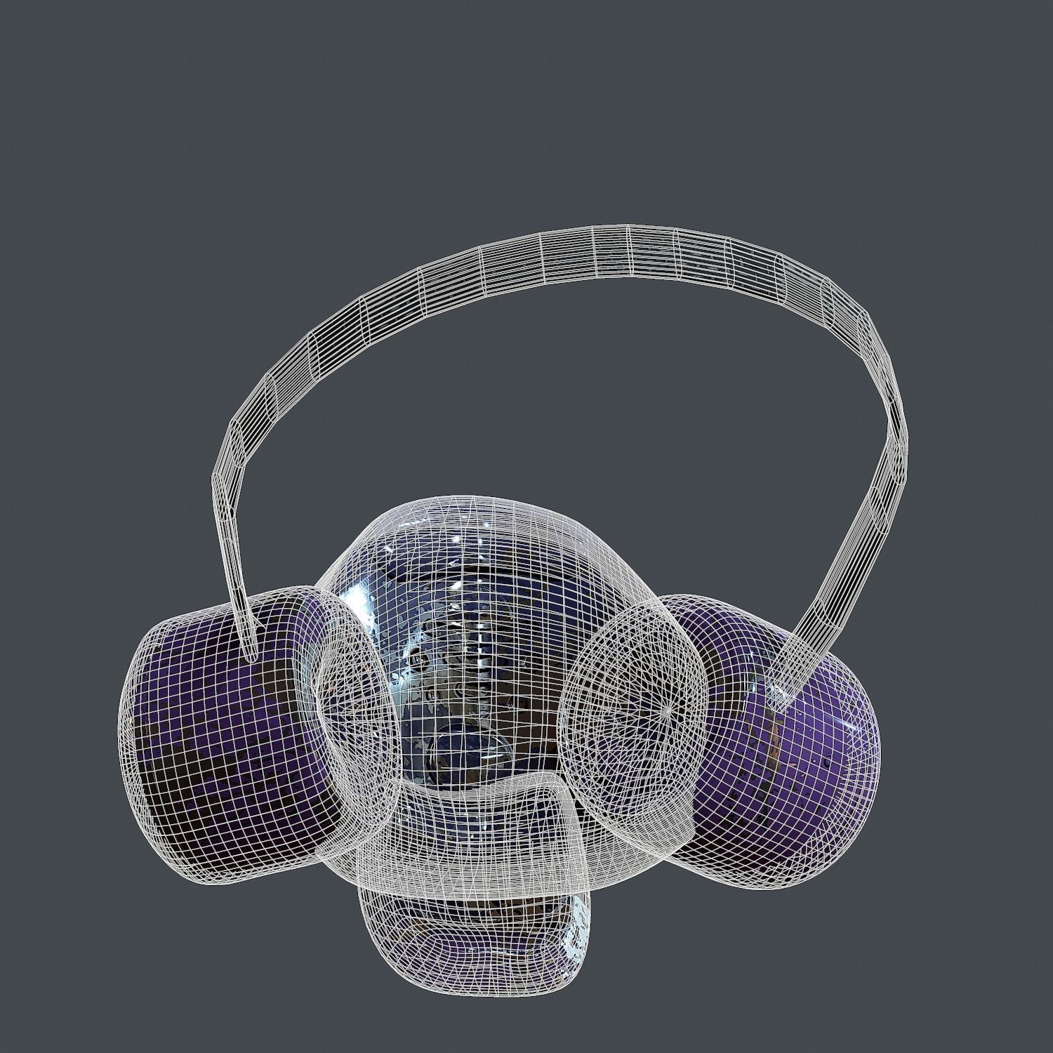 Gas mask helmet 3d model scifi Low-poly 3D model Low-poly Low-poly 3D model_5