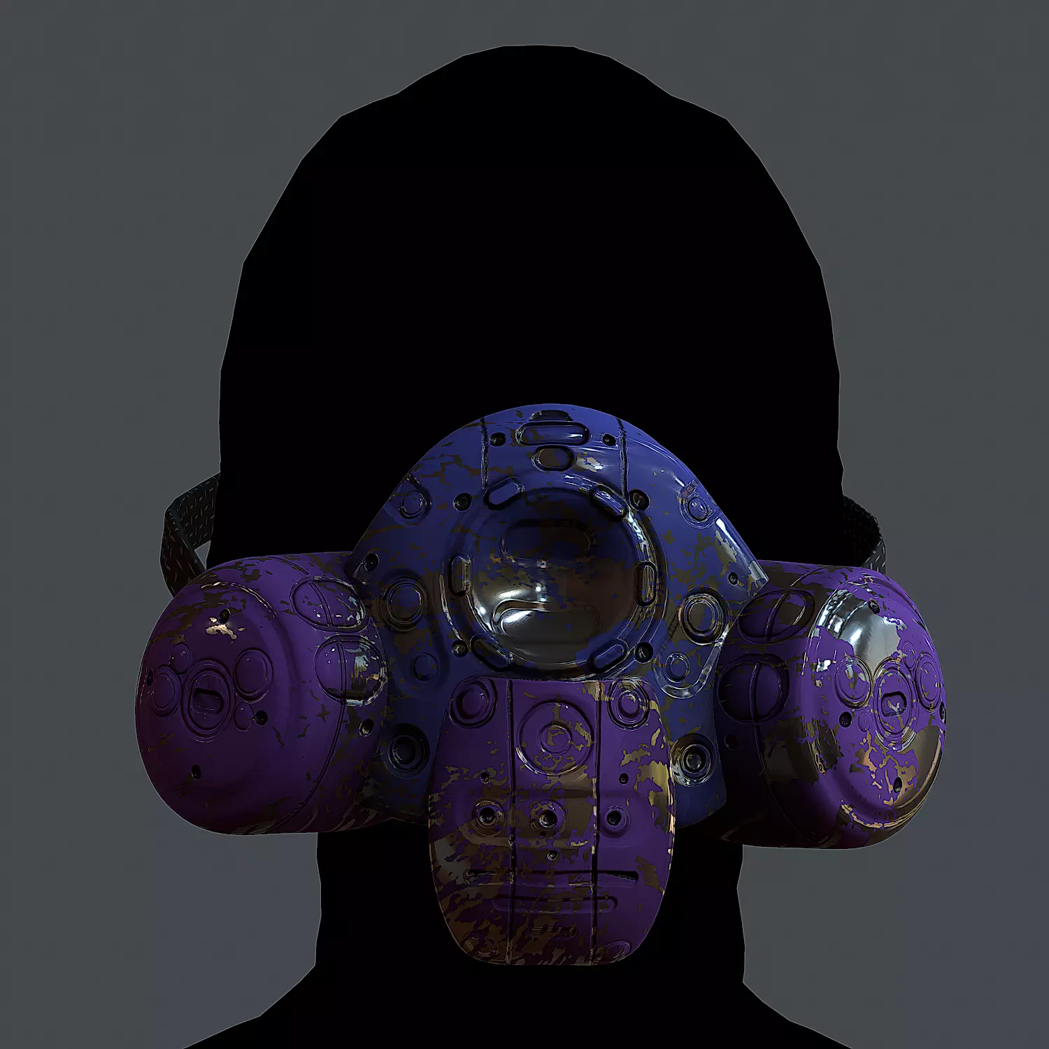 Gas mask helmet 3d model scifi Low-poly 3D model Low-poly Low-poly 3D model_0