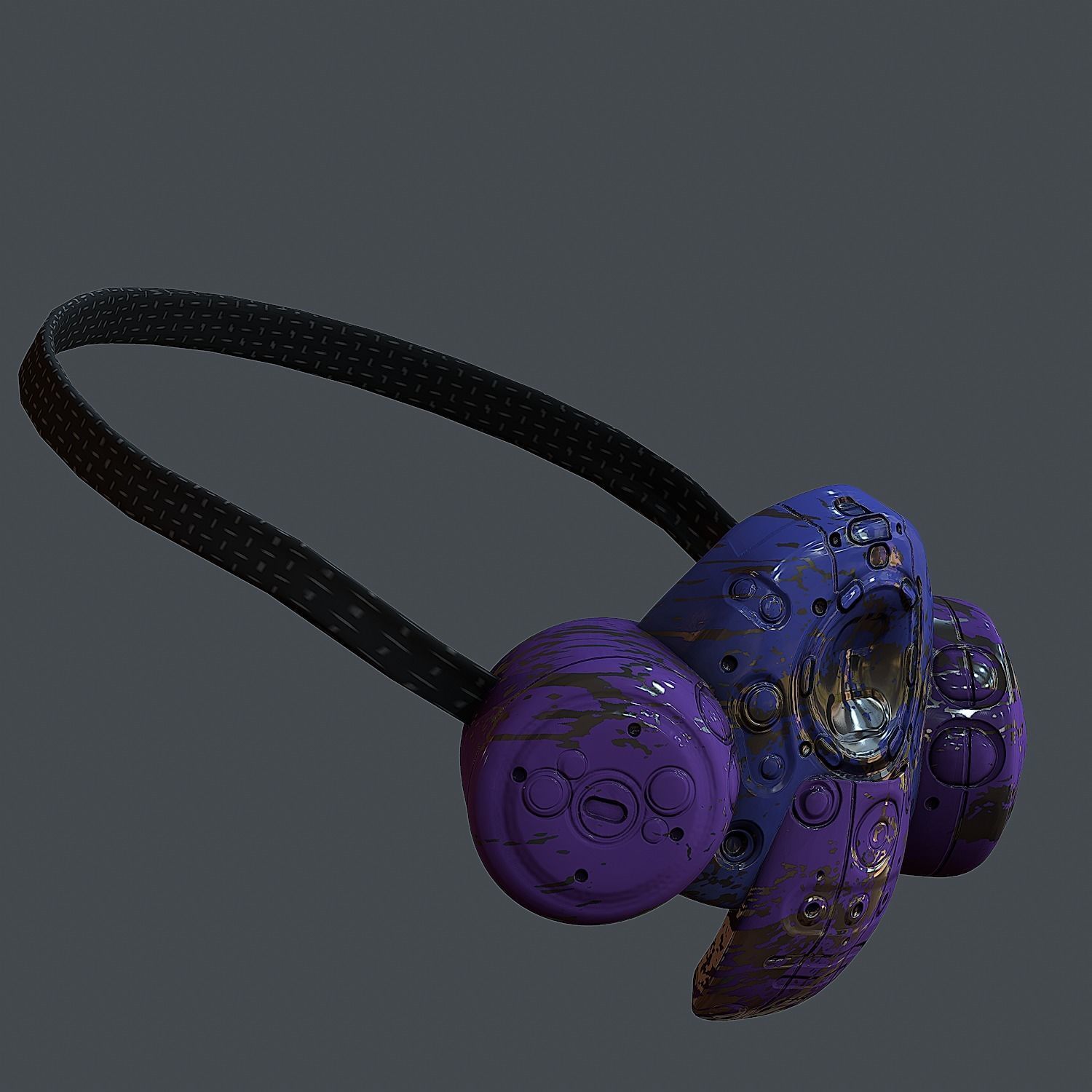 Gas mask helmet 3d model scifi Low-poly 3D model Low-poly Low-poly 3D model_3