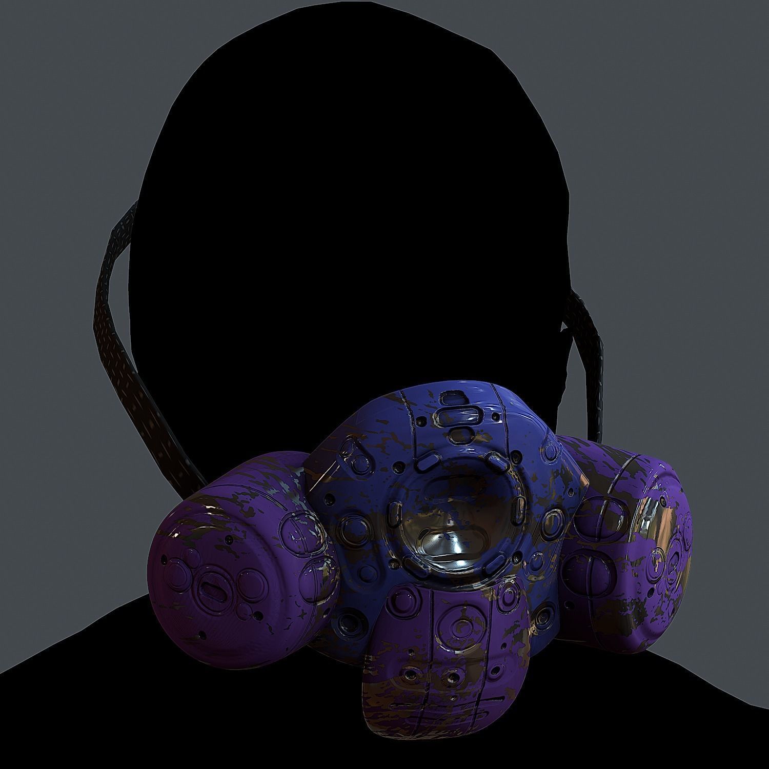 Gas mask helmet 3d model scifi Low-poly 3D model Low-poly Low-poly 3D model_2