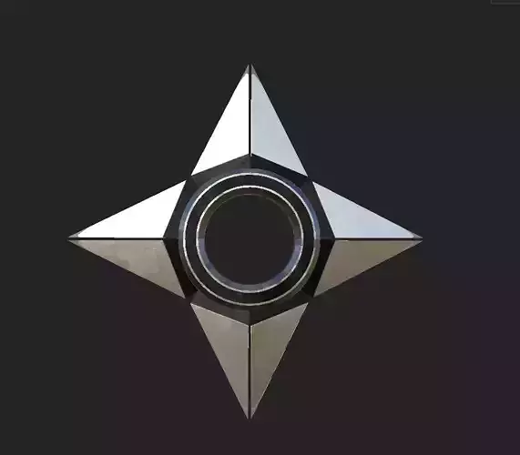 Low-Poly Shuriken metal star