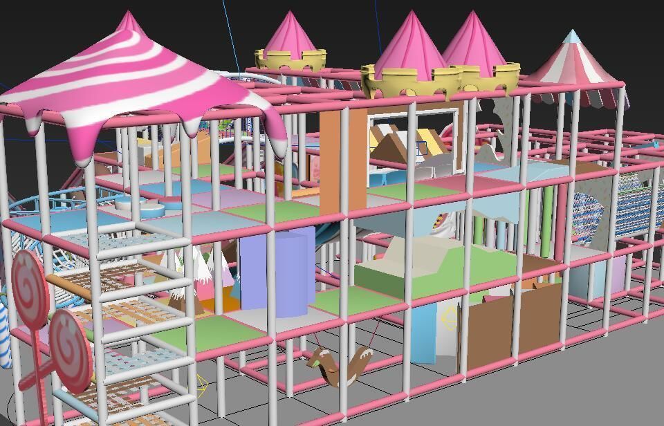 Candy house indoor soft playground 3D model_6