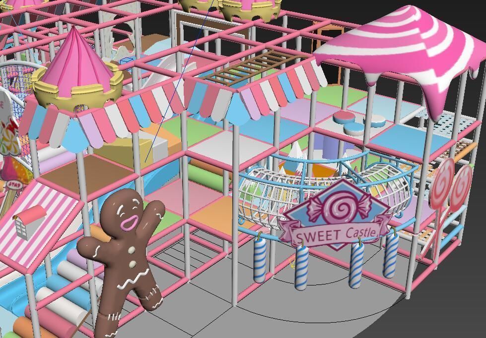 Candy house indoor soft playground 3D model_5