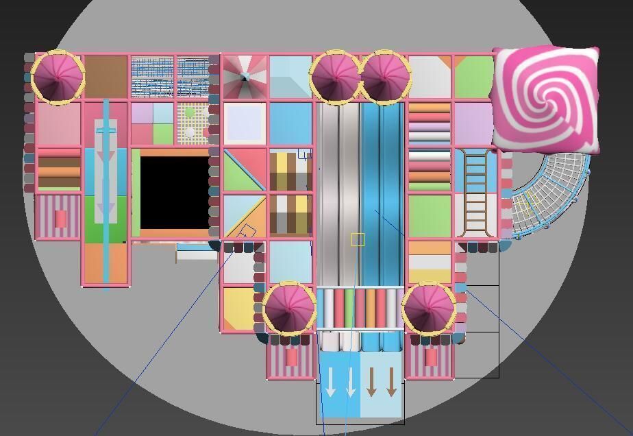 Candy house indoor soft playground 3D model_7