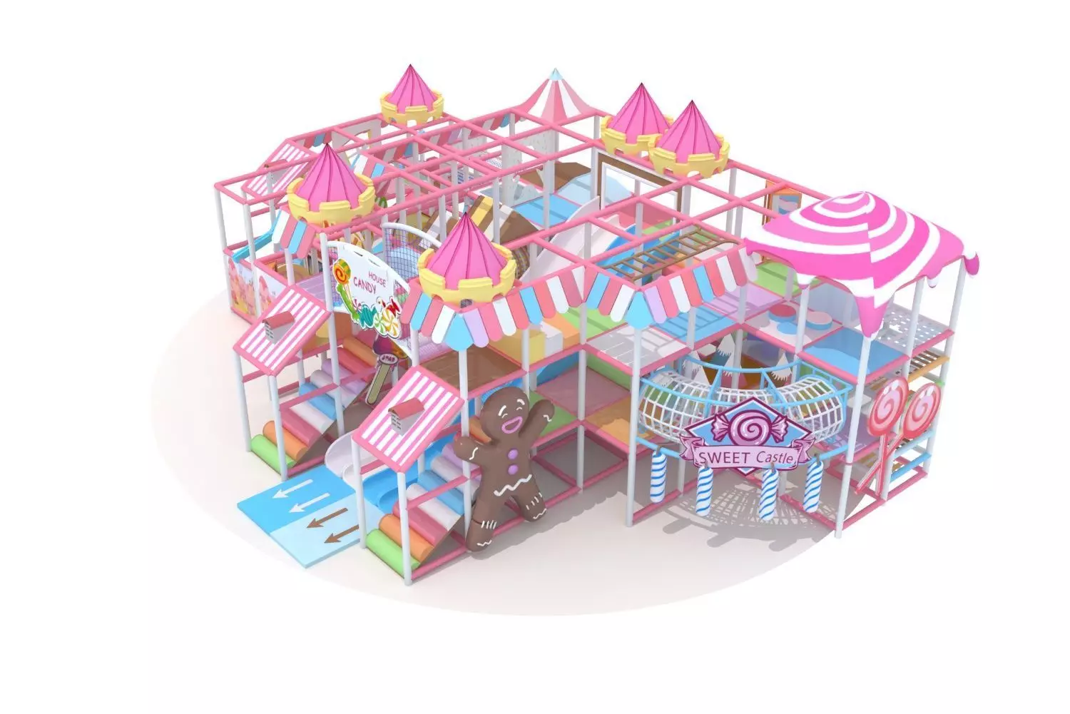 Candy house indoor soft playground 3D model_0