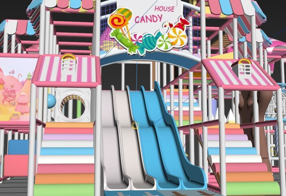 Candy house indoor soft playground 3D model_4