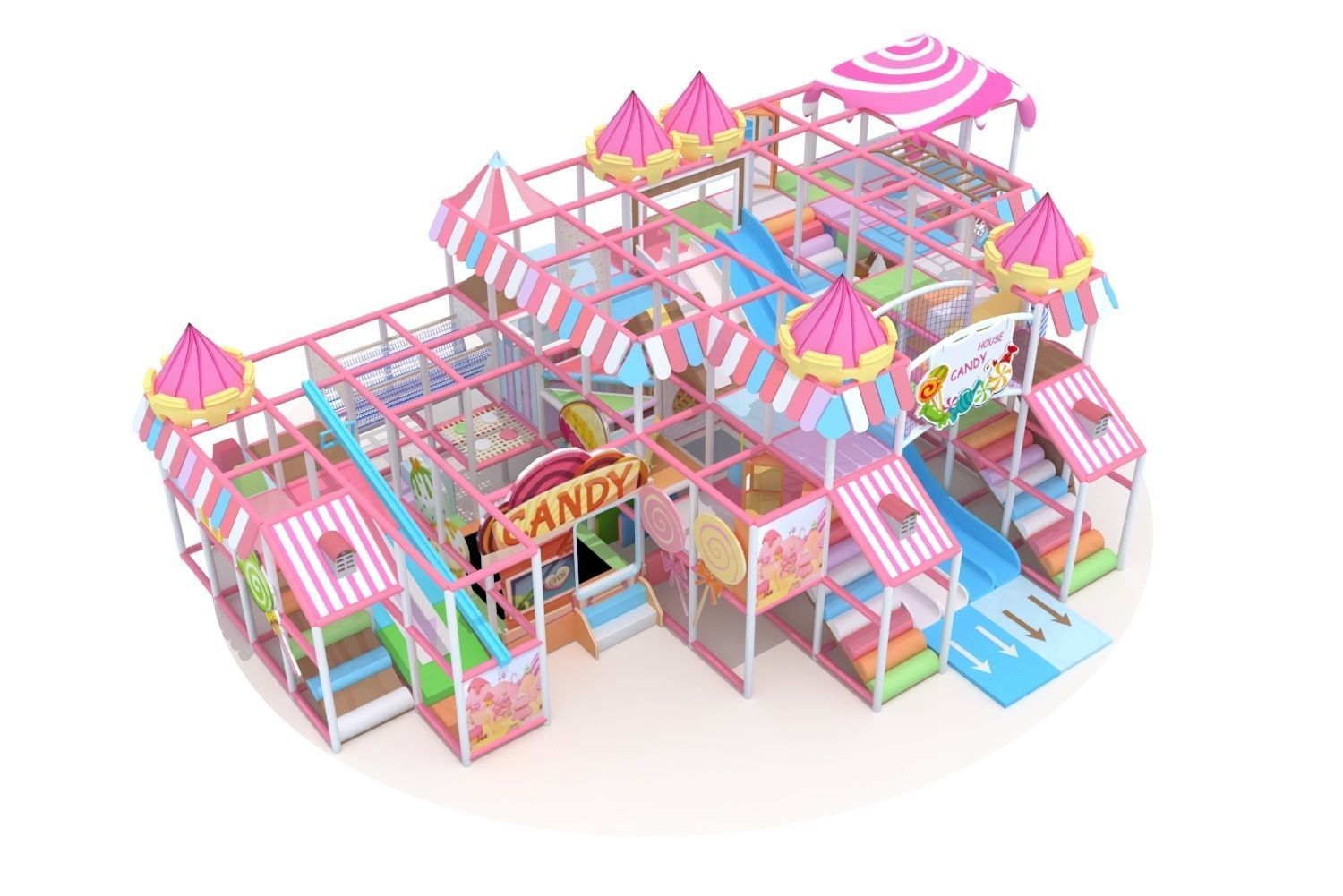 Candy house indoor soft playground 3D model_3