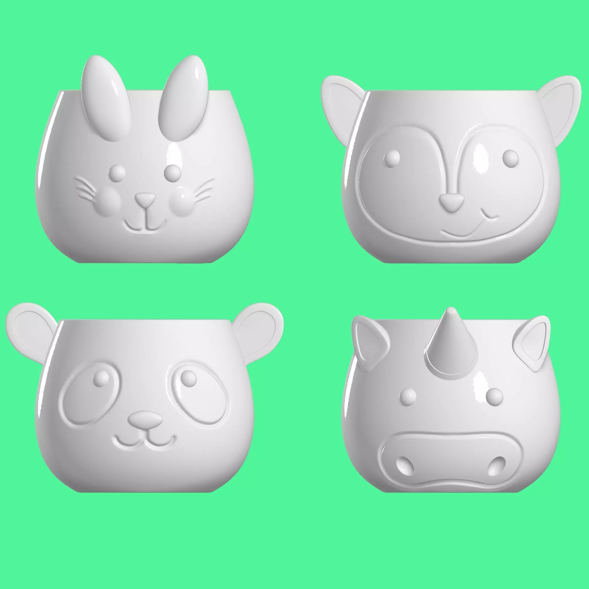 Flower vase - animals 3D print model