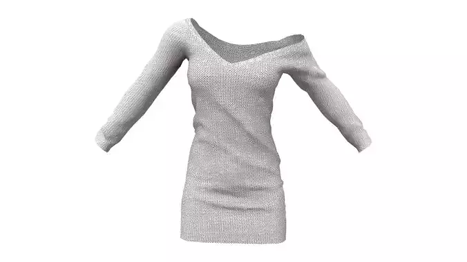 Short Sweater Dress - Off Shoulder