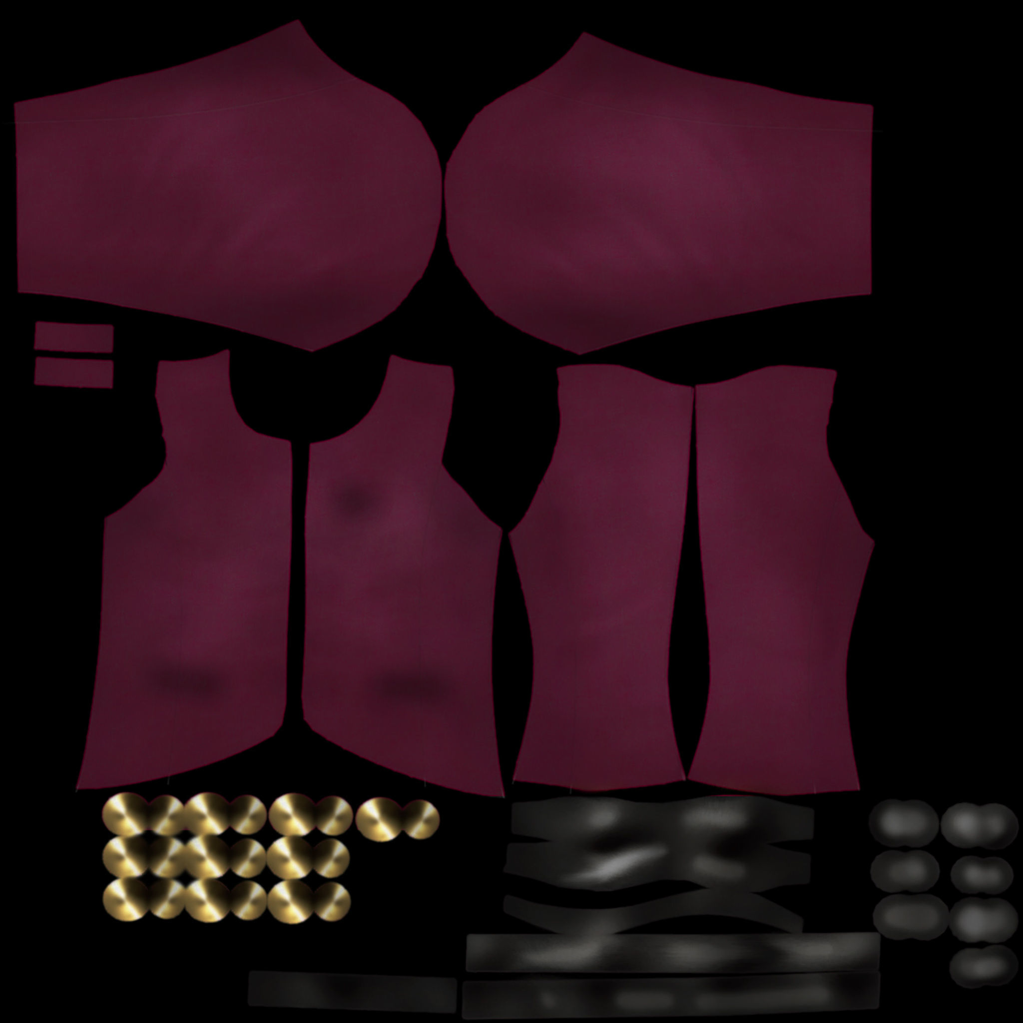 Ladies Slim Blazer Open Front with Brooch Low-poly 3D model_12