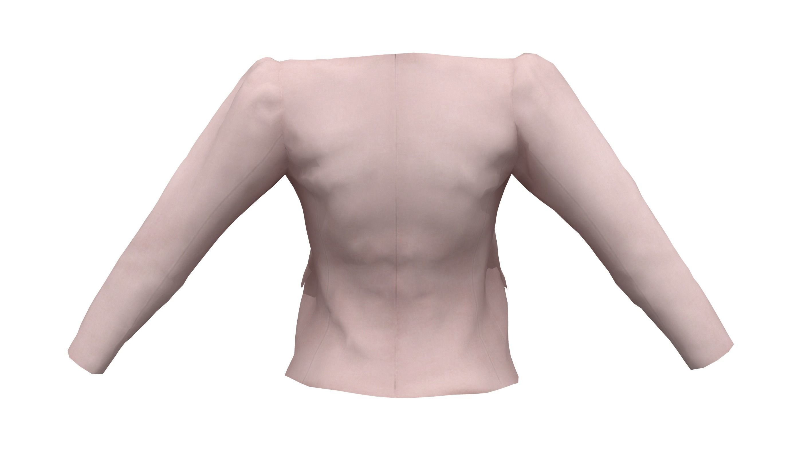 Ladies Slim Blazer Open Front with Brooch Low-poly 3D model_6