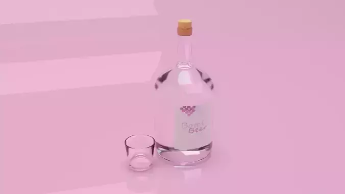 Bottle Low Poly of water
