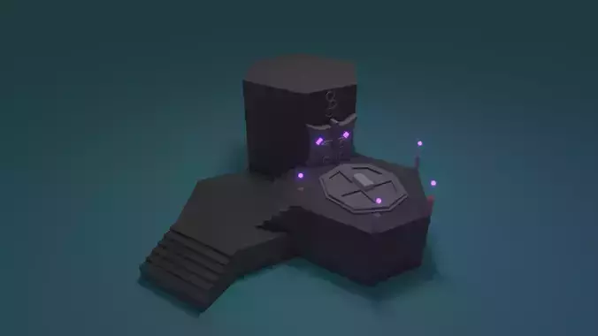 Ritual tower with lights on top