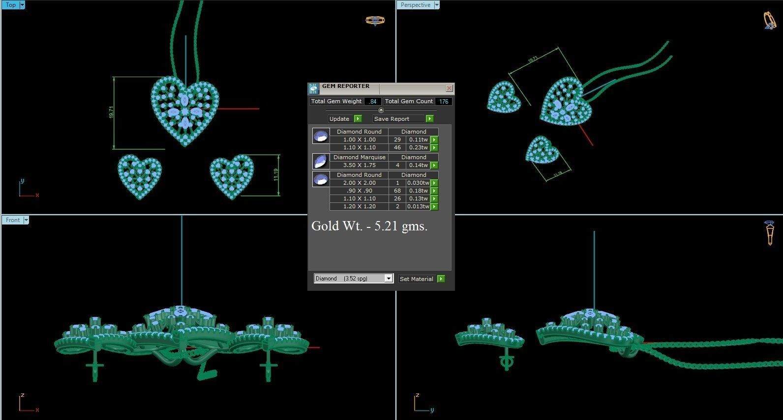 Pendant Earrings Combo 3D print model_1