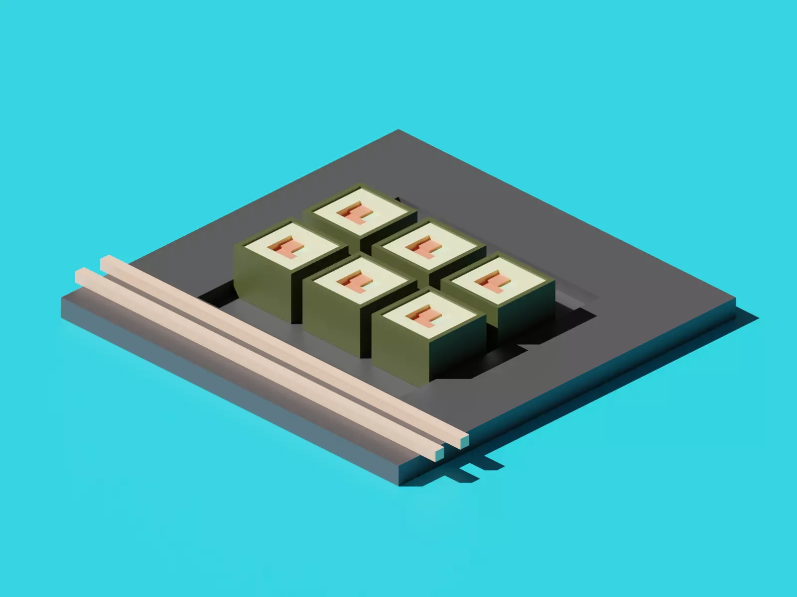 Sushi Low Poly 3D Illustration Free low-poly 3D model