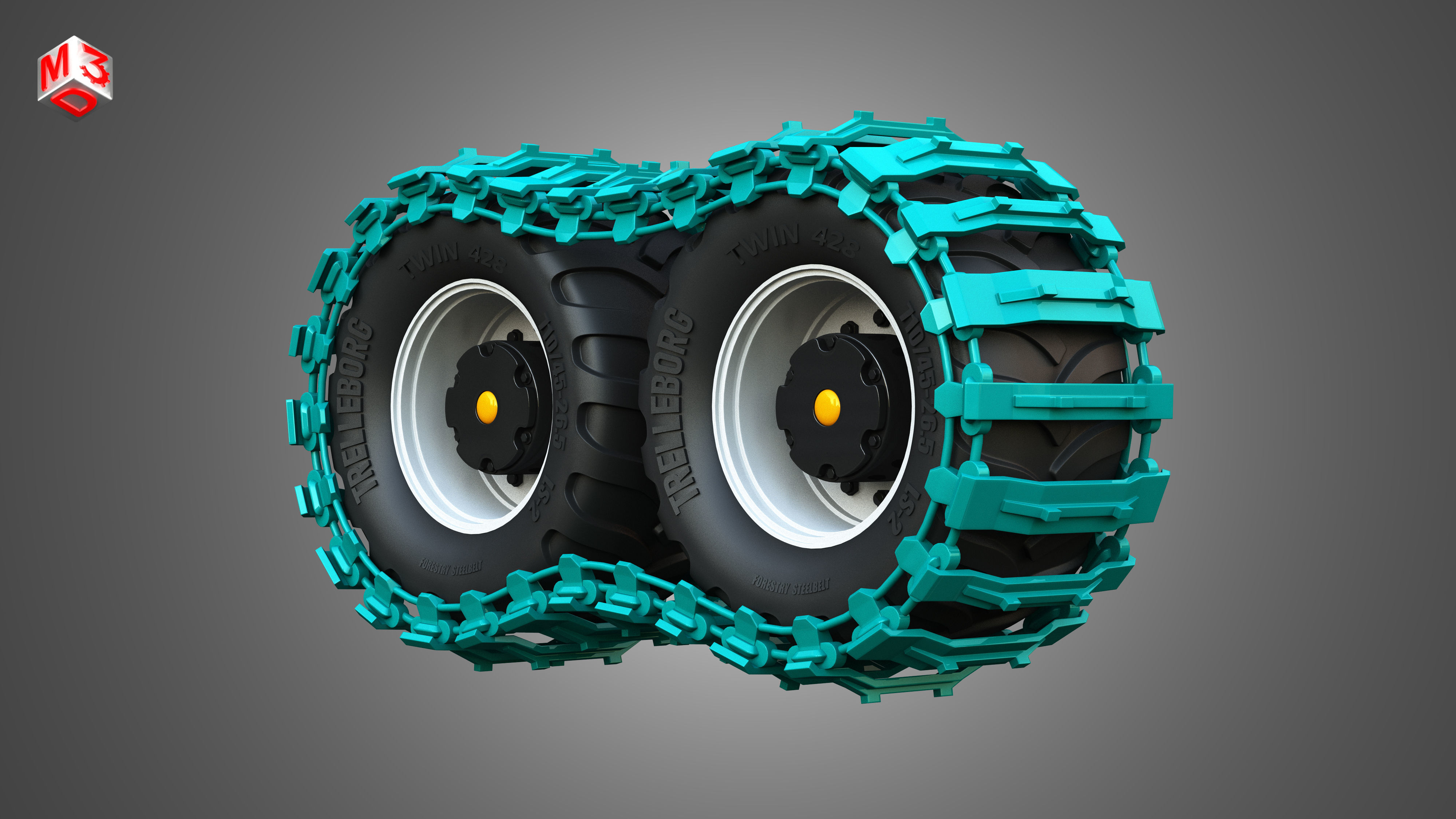 Tires with Tracks 3D model_1