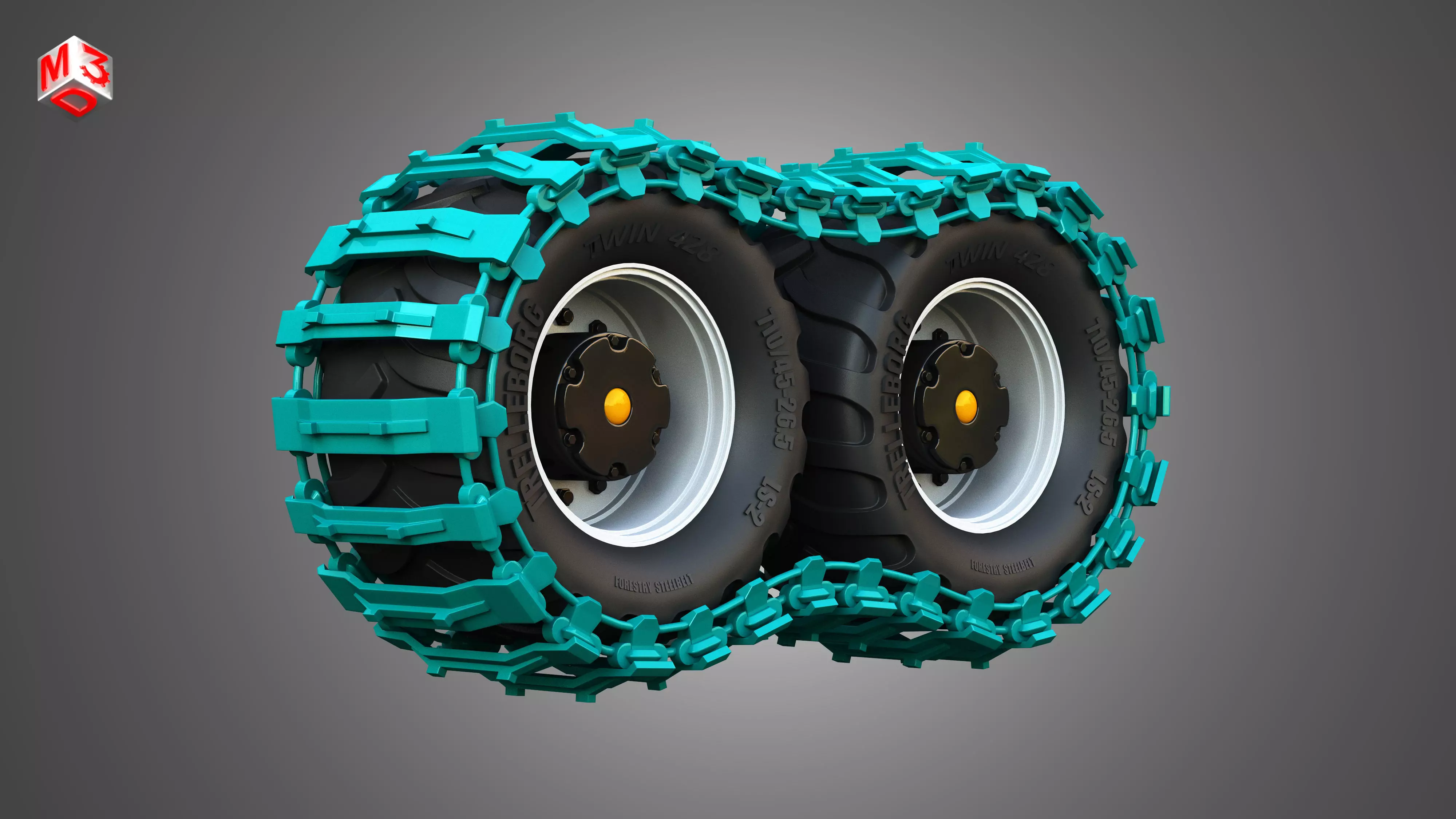 Tires with Tracks 3D model_0