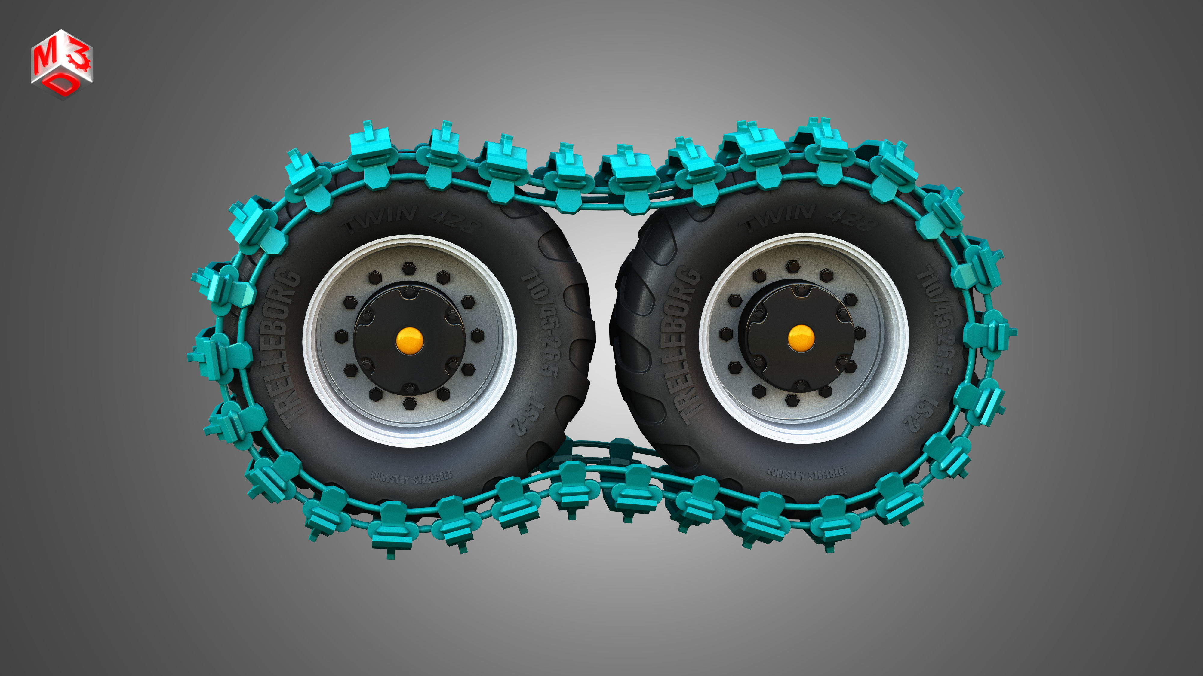Tires with Tracks 3D model_8