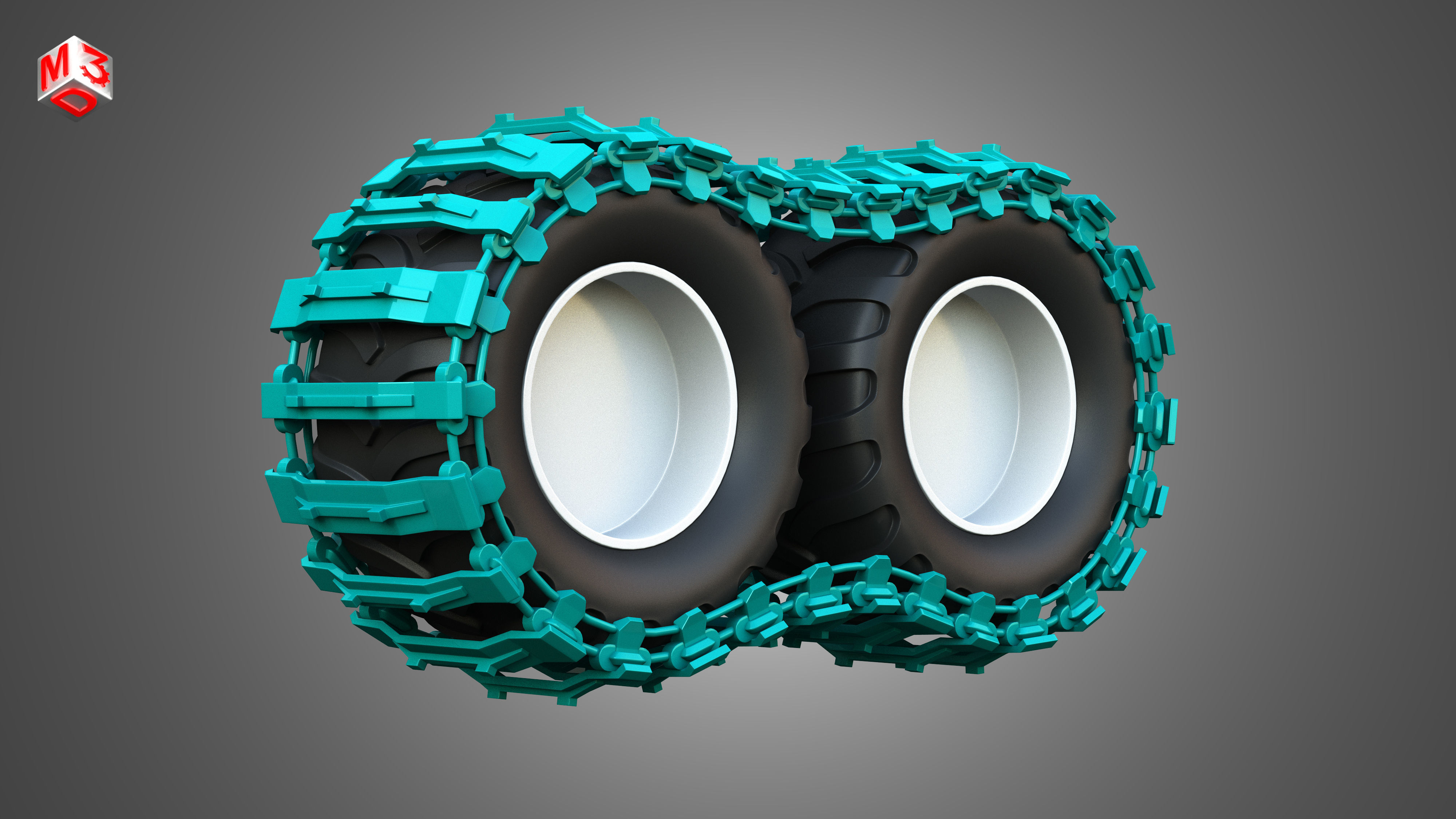 Tires with Tracks 3D model_2